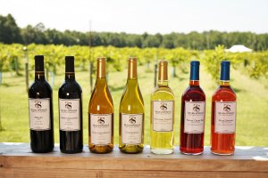 Seven Springs Farm & Winery's seven wine options.